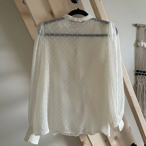 Zara Cream Ruffled Blouse - Picture 5 of 5
